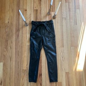 Edgy, high-waisted fitted pleather pants from Abercrombie